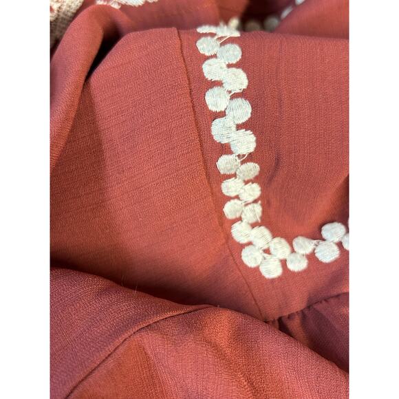 Skies Are Blue Medium‎ Boho Top Embroidered Festival Maroon Empire | Stitch Fix - Picture 8 of 9